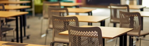 Preview: Empty classroom or conference room with desks and chairs