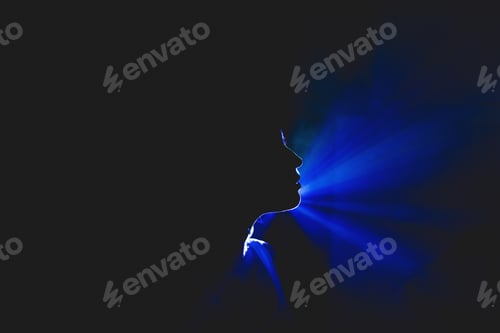 Preview: woman silhouette in backlight from the projector
