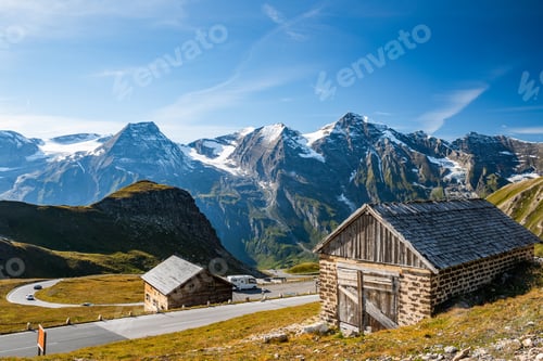 Preview: Curvy Panoramic High Alpine Road in Glossglockner, Austria at Au