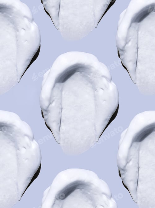 Preview: texture foam mousse foam cosmetic smear sample on pastel background