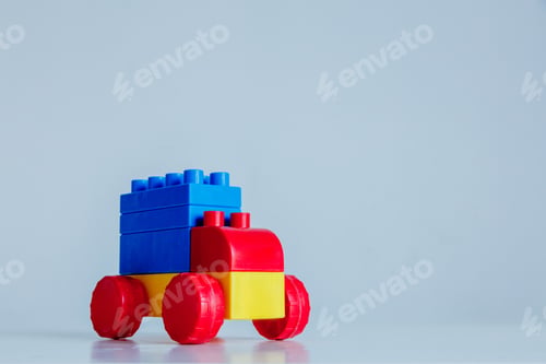 Preview: block Truck commercial in red, blue and yellow colors