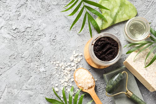 Preview: Concept of skin and face care, coffee scrub