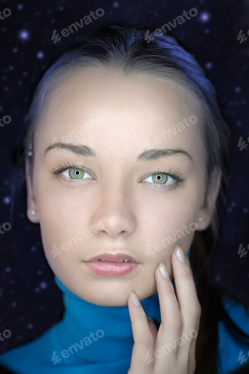 Preview: Techno Portrait Of Beautiful Woman