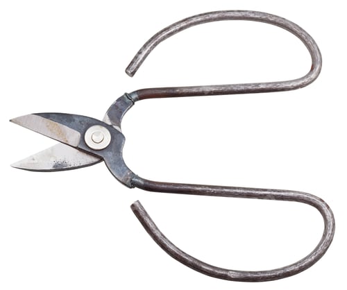 Preview: open retro sewing scissors isolated on white