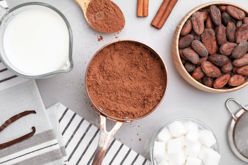 Cocoa Powder and Ingredients for Sweet Treats