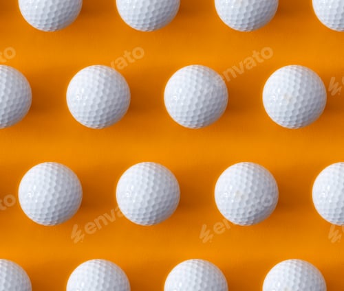 Preview: Golf ball pattern on a orange background