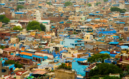 Preview: Aerial view of Jodhpur Blue City. Jodphur, Rajasthan, India