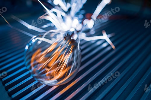 Preview: Sparking Filament Inside a Lightbulb on Metal Surface