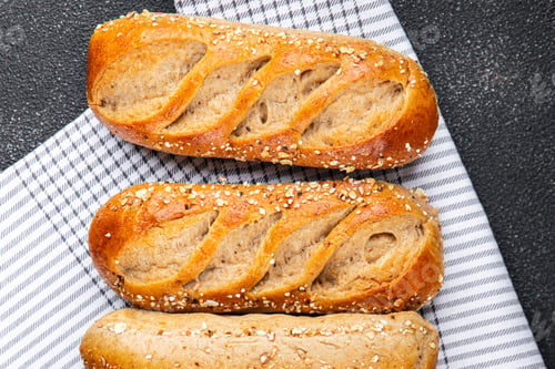 Preview: milk bun wholegrain bun fresh baked goods appetizer meal food snack on the table copy space food