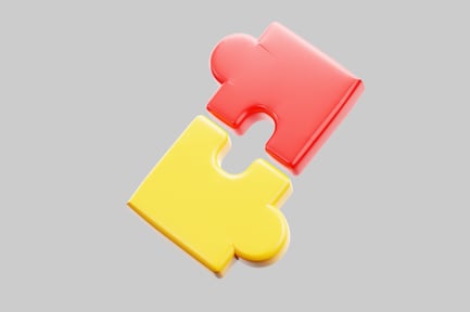 Preview: Puzzle pieces, red and yellow