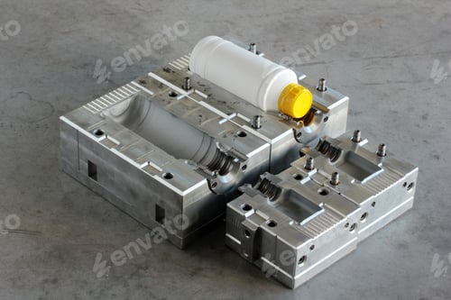 Preview: Plastic bottle manufacturing metal mold.