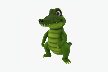 Preview: Cartoon alligator lateral view