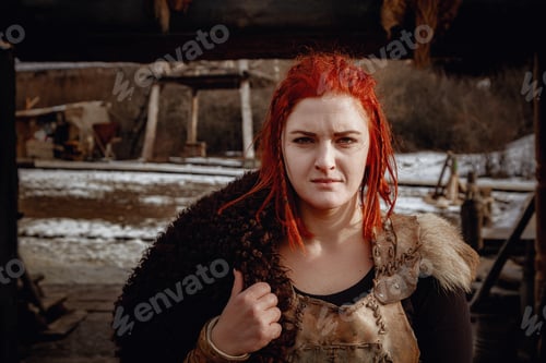 Preview: Viking girl. Reconstruction of a medieval scene