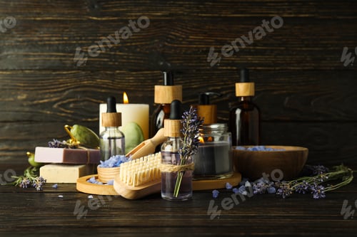 Preview: Concept of skin and face care, lavender cosmetic