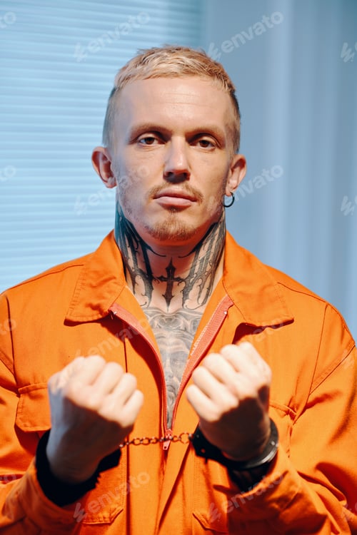 Preview: Suspect Showing Hands with Handcuffs