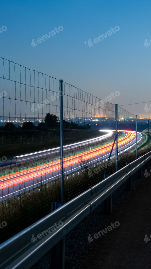 Preview: lights of cars with night. long exposure