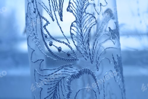 Preview: Transparent curtain with a pattern
