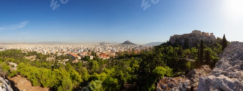 Preview: Acropolis and Cityscape in a Historic City with Mountains in Background. Athens, Greece