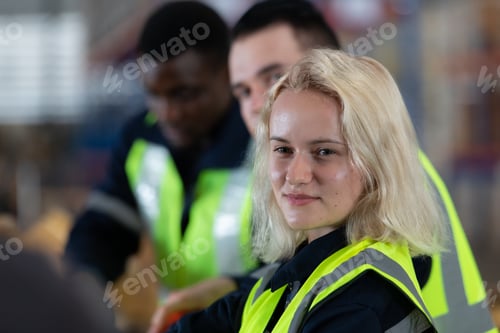 Preview: Portrait of worker in an auto parts warehouse