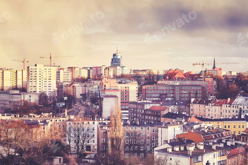 Preview: Szczecin City at sunset, Poland.