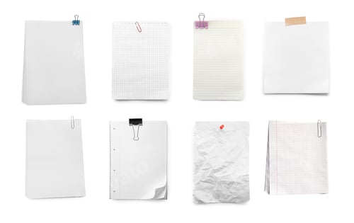 Preview: Different notebook sheets isolated on white, set