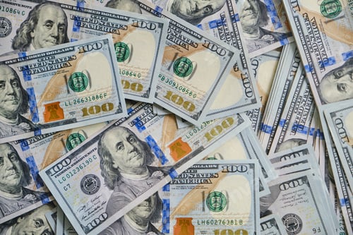 Preview: Pile of One Hundred Dollar Bills Close Up