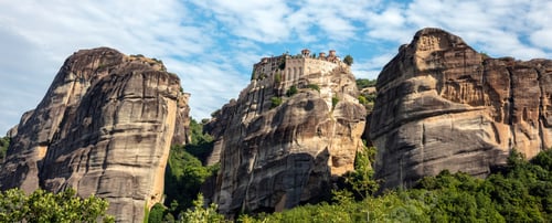 Preview: Meteora Greece. Varlaam Holy Monastery building on top of rock