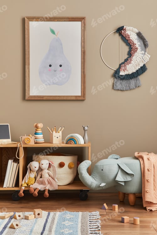 Preview: Stylish scandinavian kid room interior