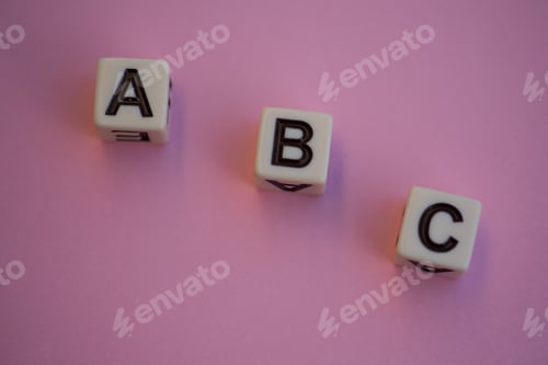 Preview: ABC’s alphabet numbers isolated against pink background