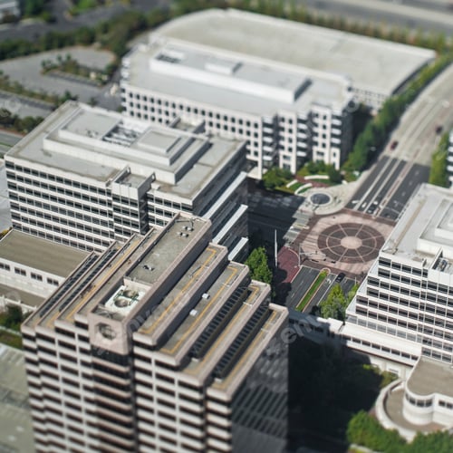 Preview: Aerial view of office buildings.
