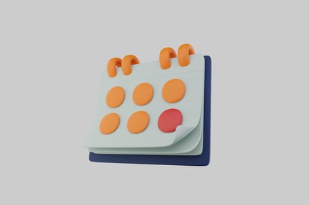 Desktop calendar with date markers