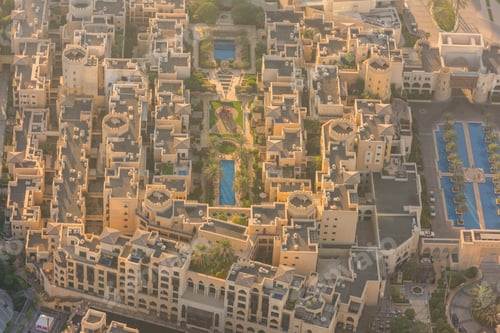 Preview: Dubai residential districts at sunrise