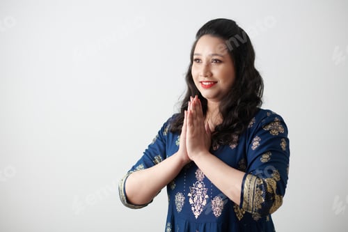 Preview: Indian Woman Making Greeting Gesture