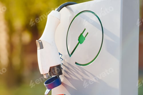 Preview: Electric vehicle charging station. Electric transport concept