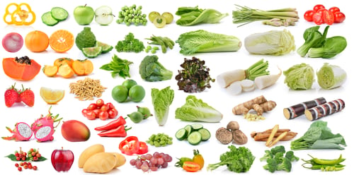 Preview: set of fruit and vegetable on white background