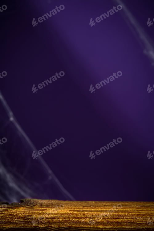 Preview: Halloween Background with Spiders and Net. Scary Template Design