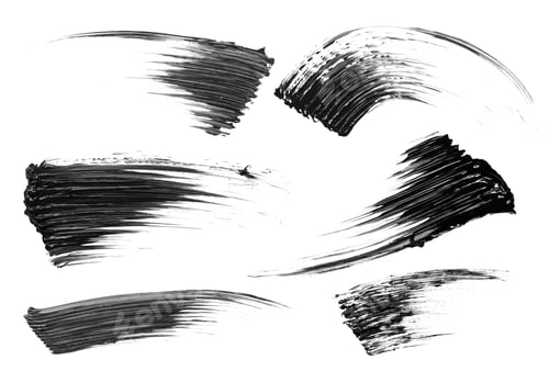 Preview: Smears of black mascara isolated on white, set