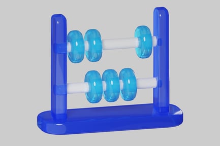 Preview: Blue abacus with two rows of beads