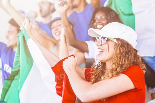 Preview: Supporters from Italy at stadium watching the match