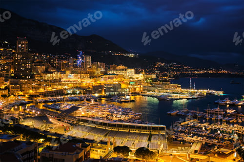 Preview: View of Monaco in the night