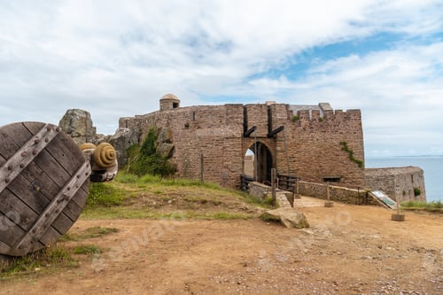 Preview: Entrance of the castle Fort-la-Latte by the sea at Cape Fréhel and near Saint-Malo