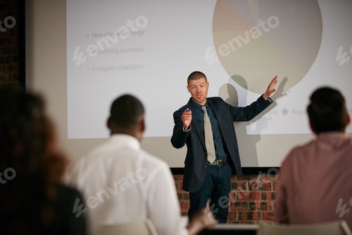 Preview: Shot of a businessman giving a presentation to his colleagues