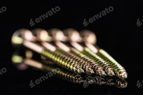 Preview: Close up View of Metal Stud Points Isolated on Black