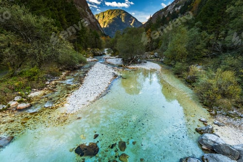 Preview: Clear turquoise water in Soca river,Slovenia