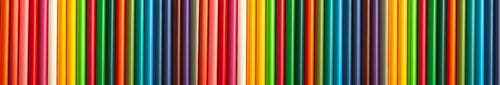 Preview: Colored pencils are arranged in a row. Gradient color. Concept: banner on the topic of education