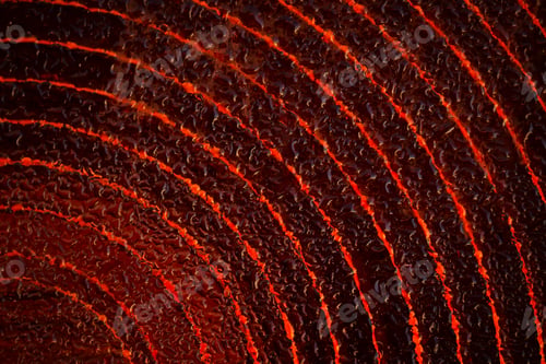 Preview: Abstract semicircular orange lines. Glass with drops.