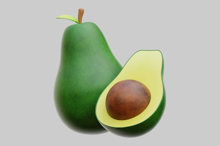 Preview: Whole and halved avocado