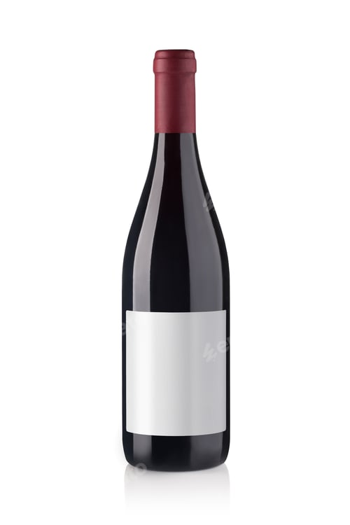 Elegant Bottle of Red Wine with Blank Label