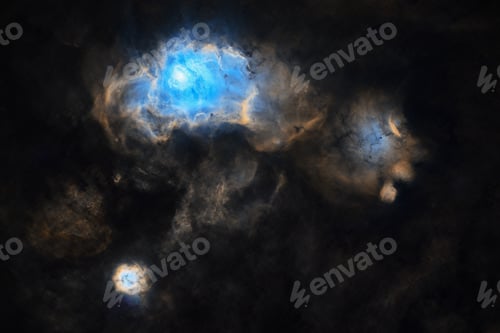 Preview: Lagoon nebula on a cloudy sky at night - perfect for wallpapers