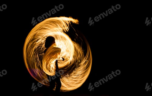 Preview: Fire Show at night on Phi Phi Island,